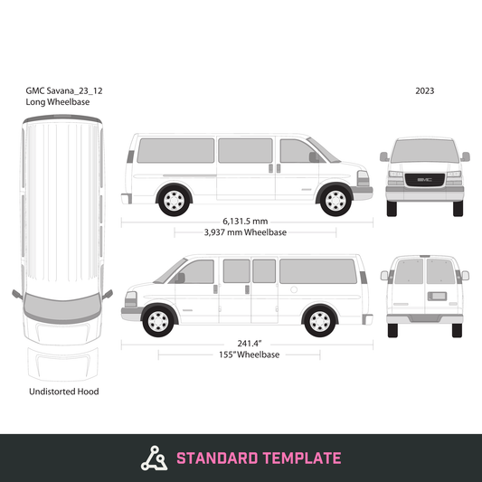 2023 GMC Savana vector wrap template V12, Design-Ready PDF - GravBase