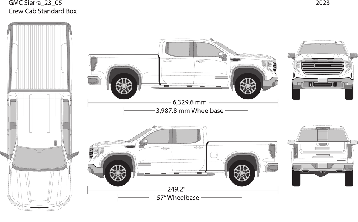 2023 GMC Sierra 1500 Vector Wrap Template - GravBase