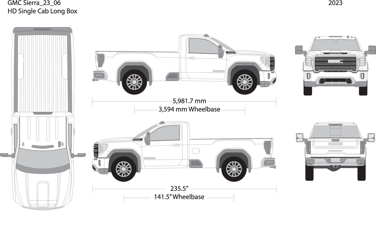 2023 Gmc Sierra 2500 3500 Hd V06 Vehicle Wrap Template
