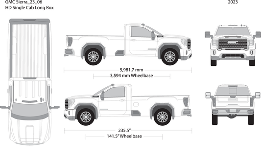 2023 Gmc Sierra 2500 3500 Hd V06 Vehicle Wrap Template