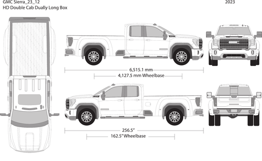 2023 GMC Sierra 2500-3500 HD vector wrap template V12, Design-Ready PDF - GravBase