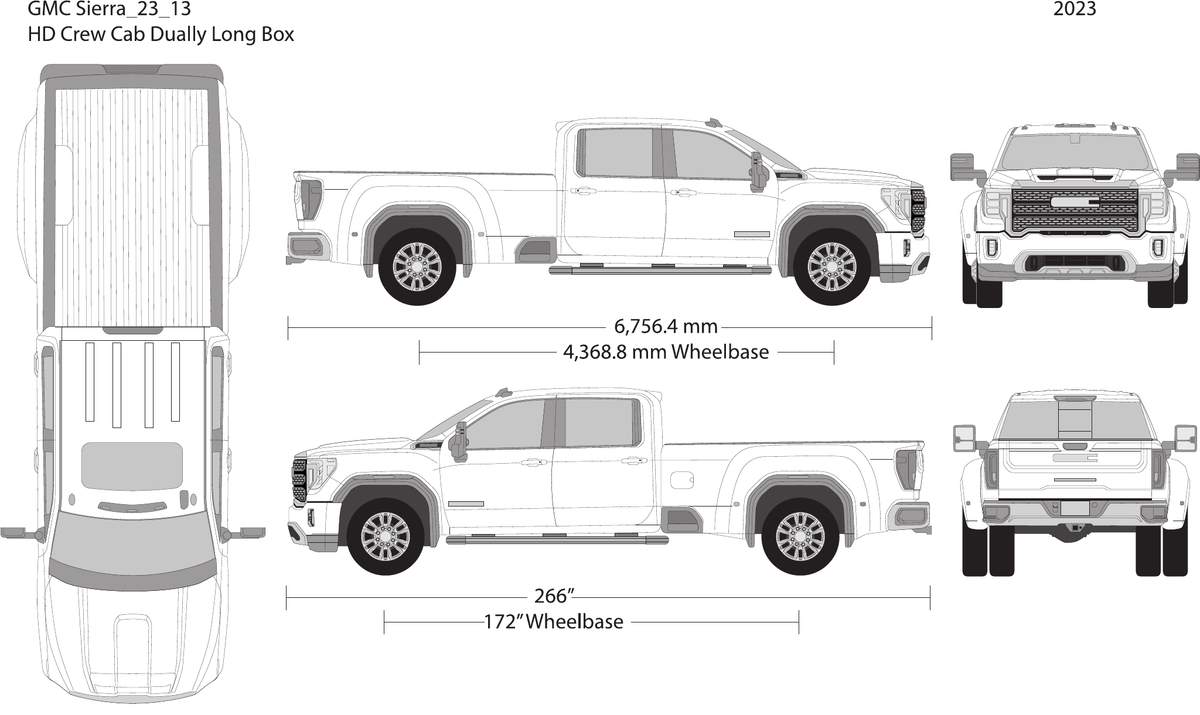 2023 GMC Sierra 2500-3500 HD vector wrap template V13, Design-Ready PDF - GravBase