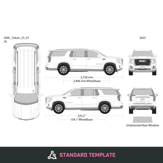 2023 GMC Yukon vector wrap template V01, Design-Ready PDF - GravBase
