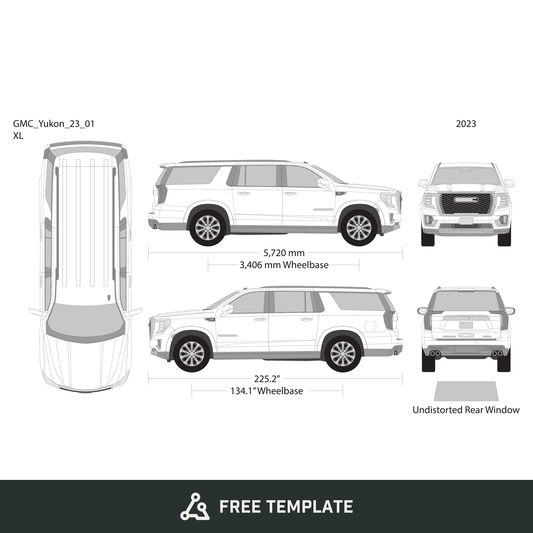 2023 GMC Yukon free vector vehicle wrap template - GravBase