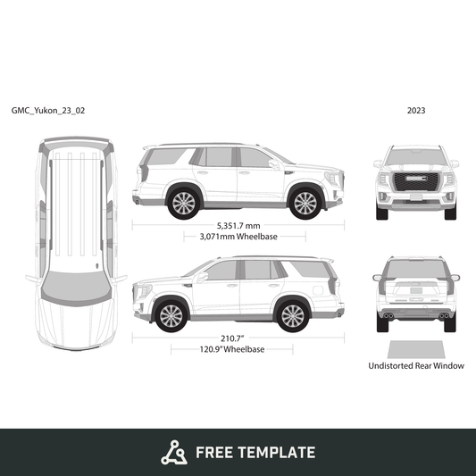 2023 GMC Yukon free vector vehicle wrap template - GravBase