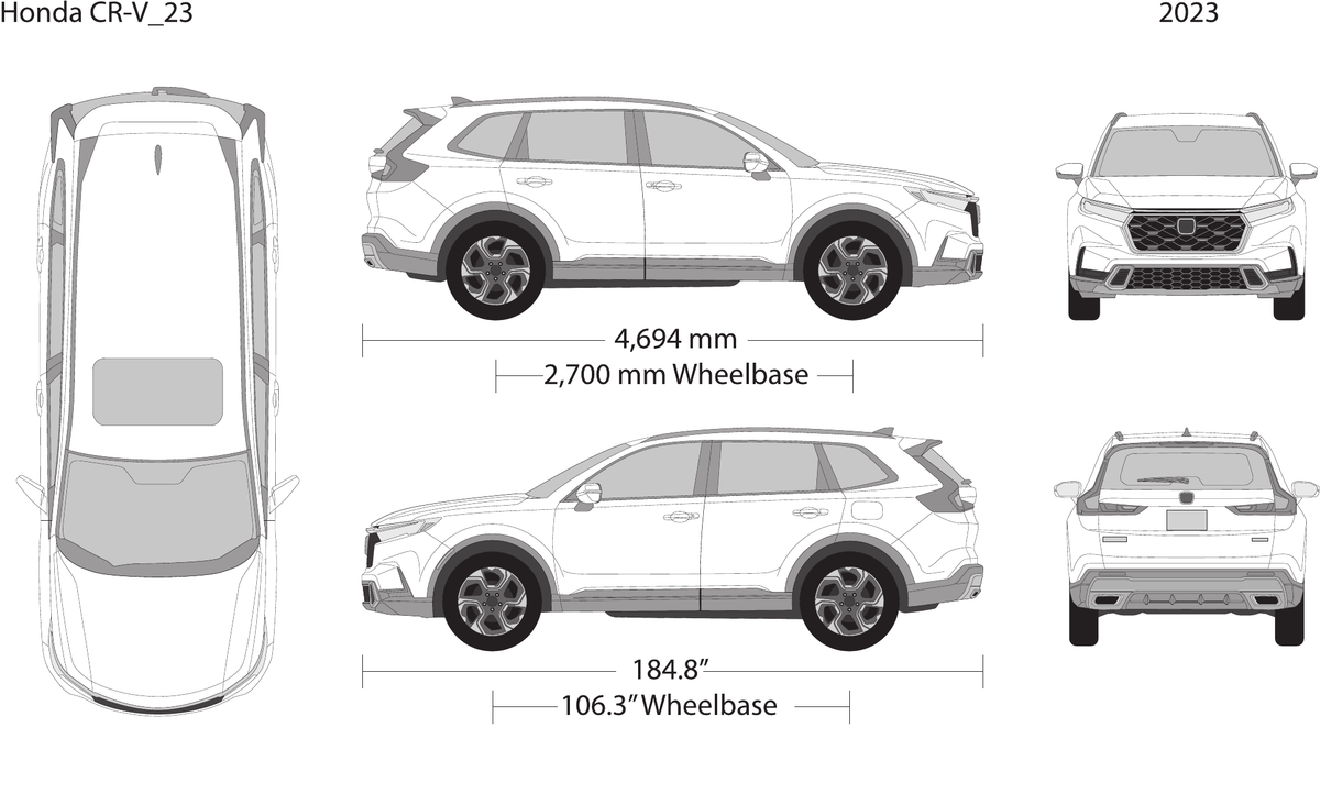2023 Honda CR-V vector wrap template, Design-Ready PDF - GravBase