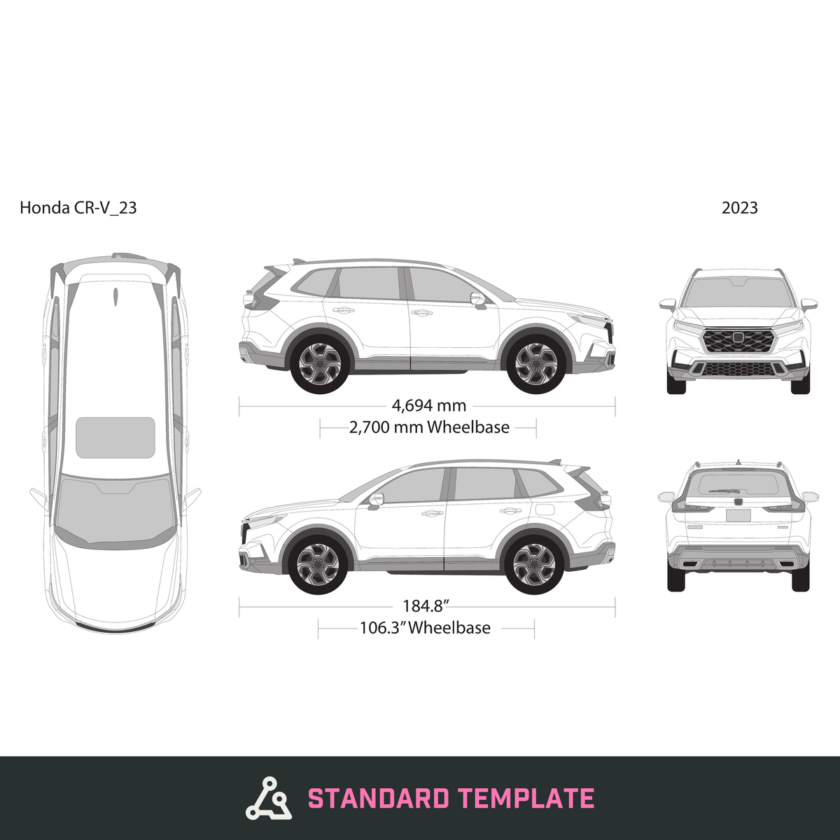 2023 Honda CR-V vector wrap template, Design-Ready PDF - GravBase