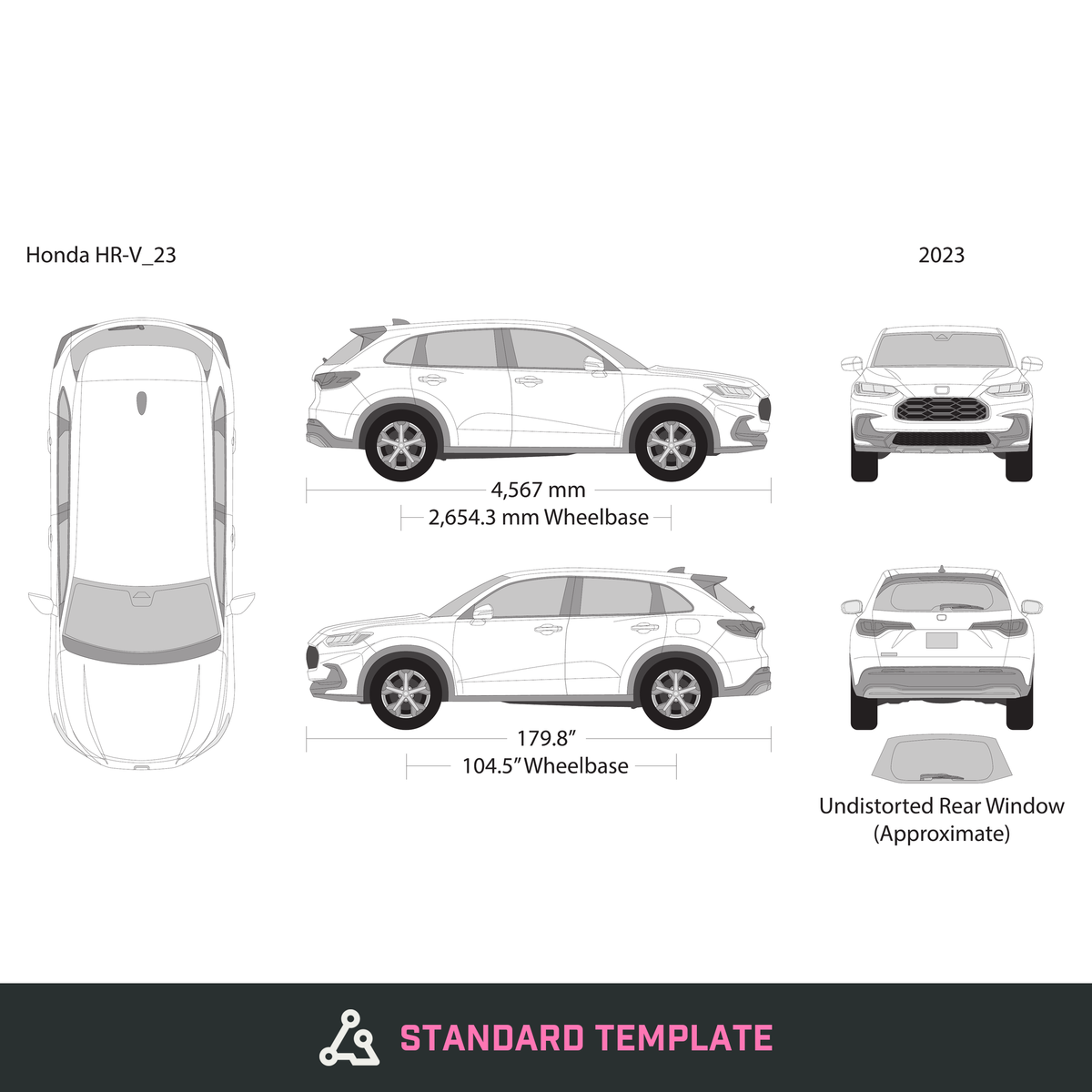 2023 Honda HR-V vector wrap template, Design-Ready PDF - GravBase