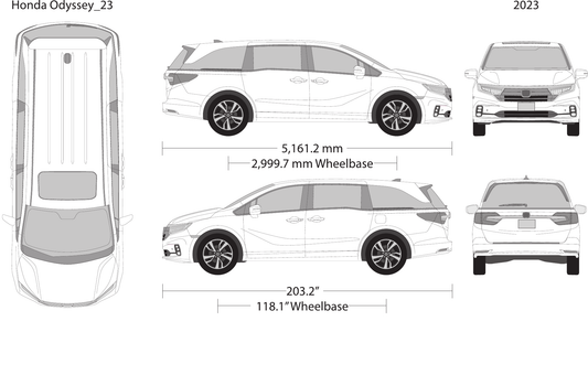 2023 Honda Odyssey vector wrap template, Design-Ready PDF - GravBase