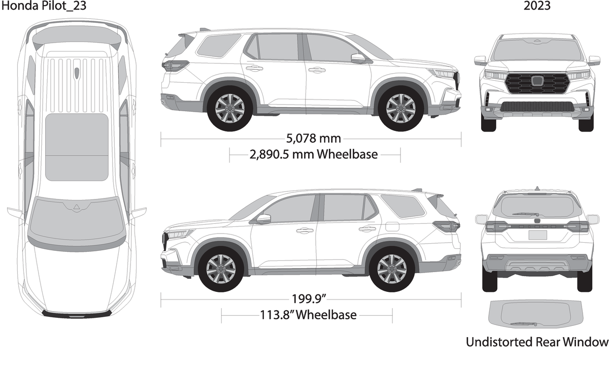 2023 Honda Pilot V23 Vehicle Wrap Template