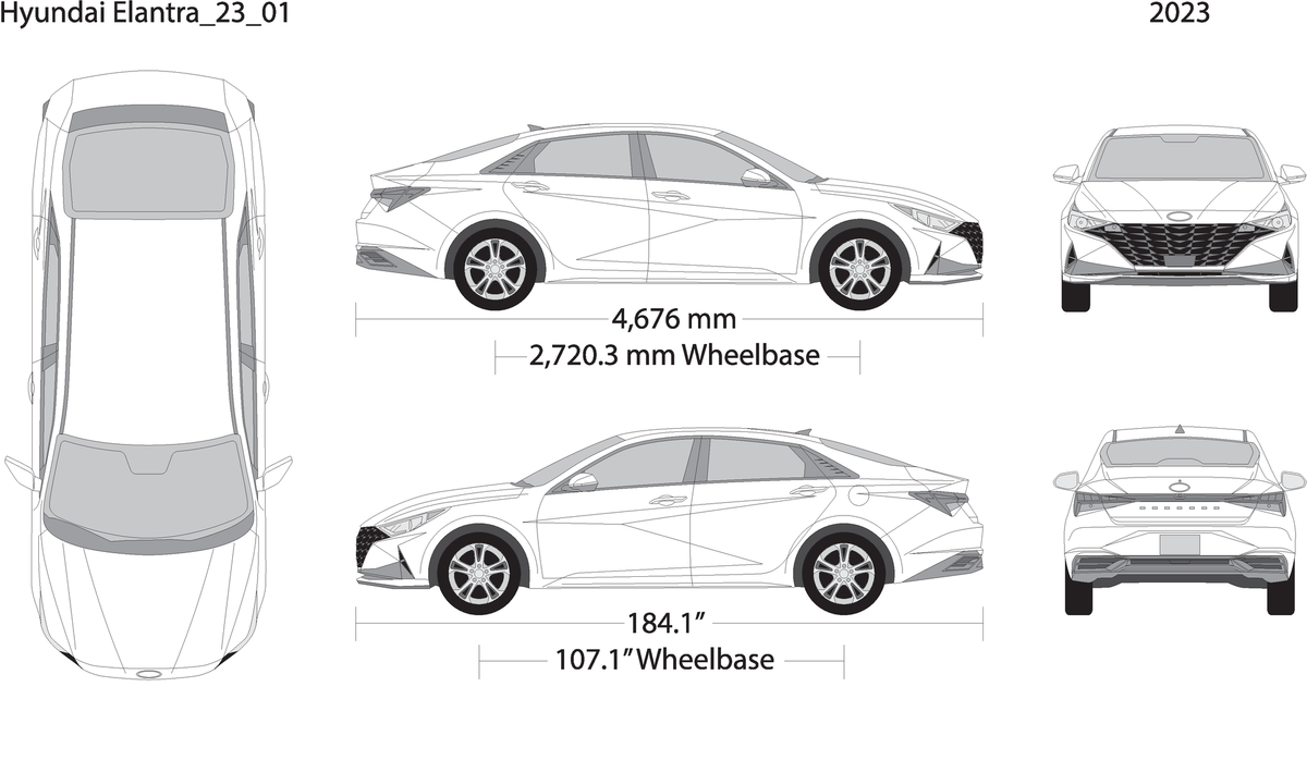2023 Hyundai Elantra V01 Vehicle Wrap Template