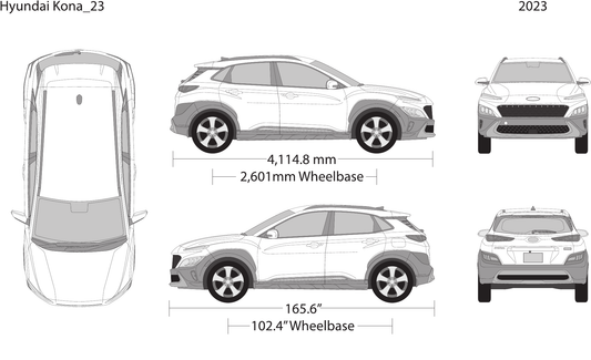 2023 Hyundai Kona free vector vehicle wrap template - GravBase