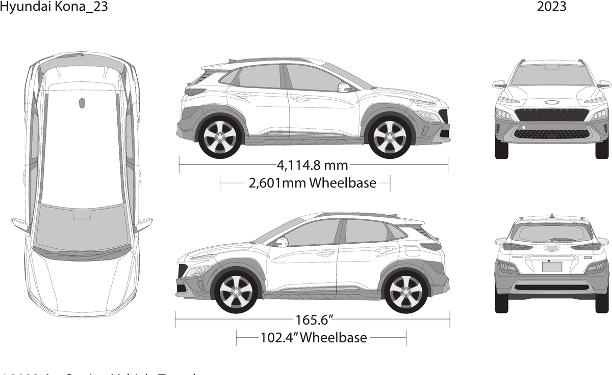 2023 Hyundai Kona vector wrap template, Design-Ready PDF - GravBase