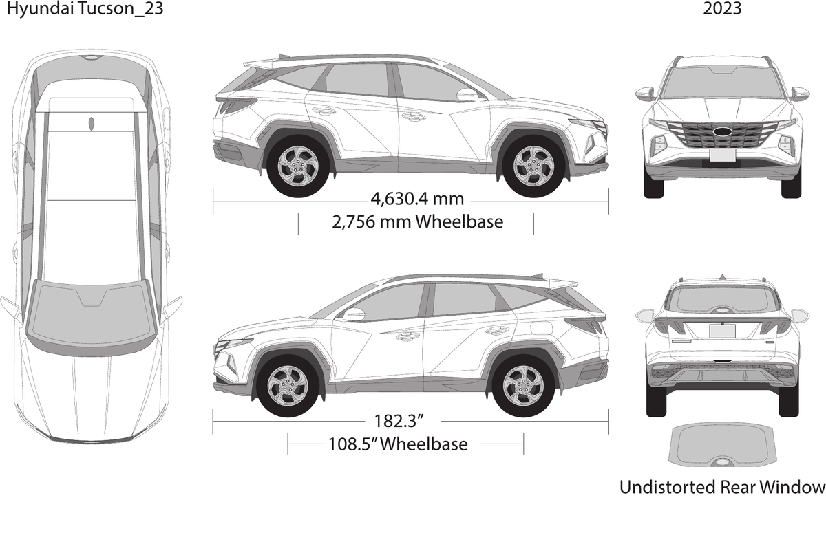 2023 Hyundai Tucson vector wrap template, Design-Ready PDF - GravBase