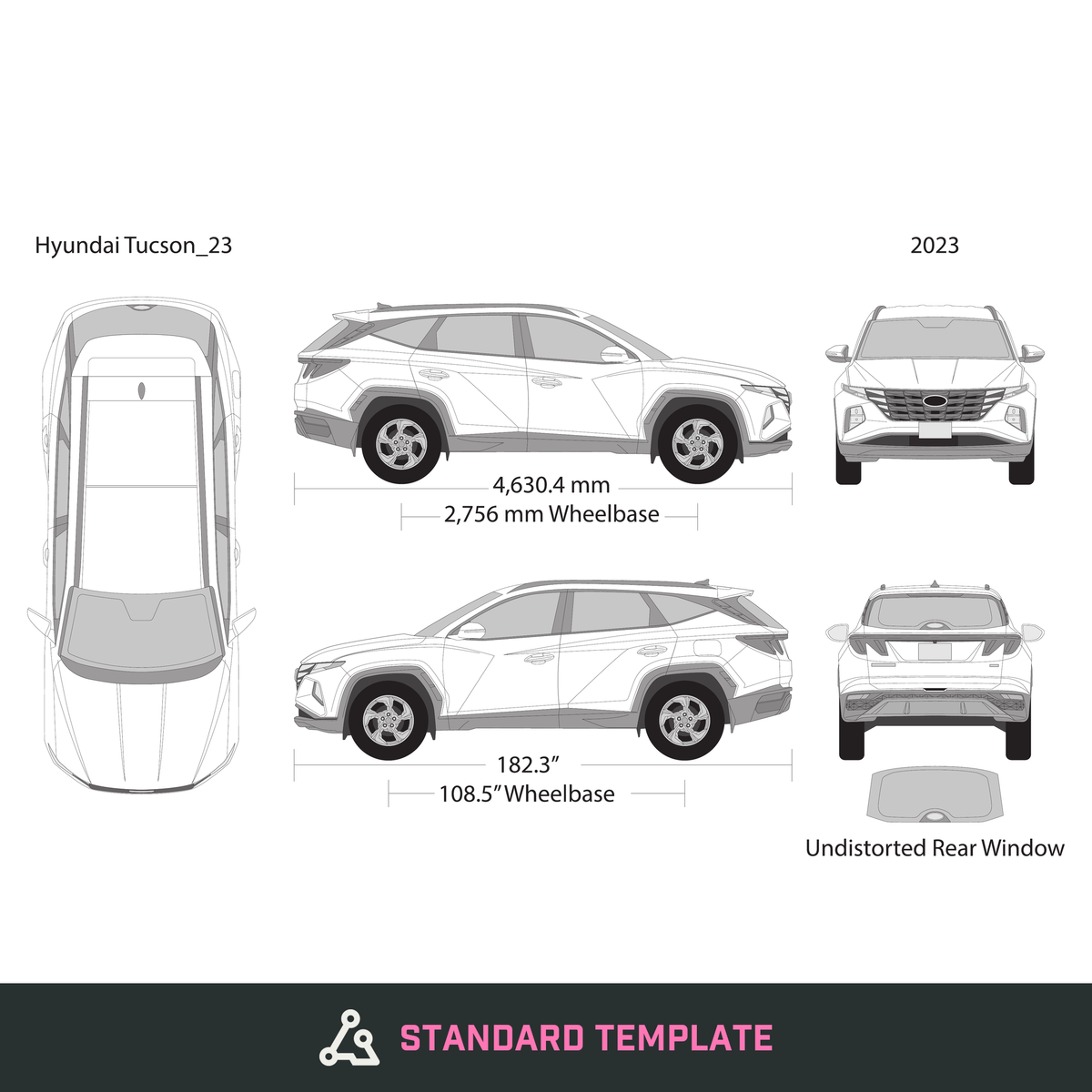 2023 Hyundai Tucson vector wrap template, Design-Ready PDF - GravBase