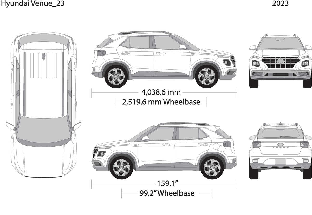 2023 Hyundai Venue V23 Vehicle Wrap Template