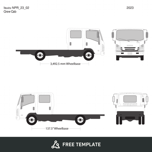 2023 Isuzu NPR free vector vehicle wrap template - GravBase
