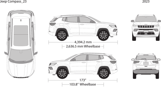 2023 Jeep Compass vector wrap template, Design-Ready PDF - GravBase