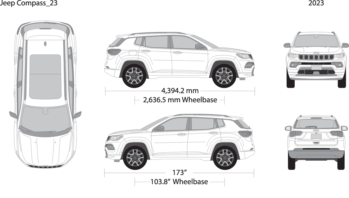 2023 Jeep Compass V23 Vehicle Wrap Template