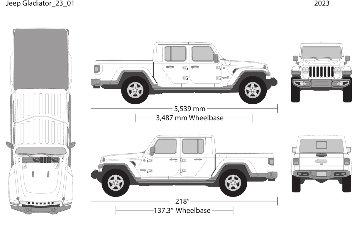 2023 Jeep Gladiator vector wrap template, Design-Ready PDF - GravBase