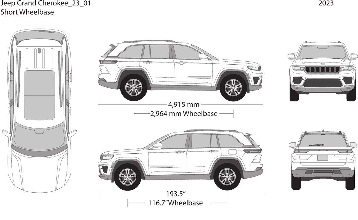 2023 Jeep Grand Cherokee vector wrap template V01, Design-Ready PDF - GravBase