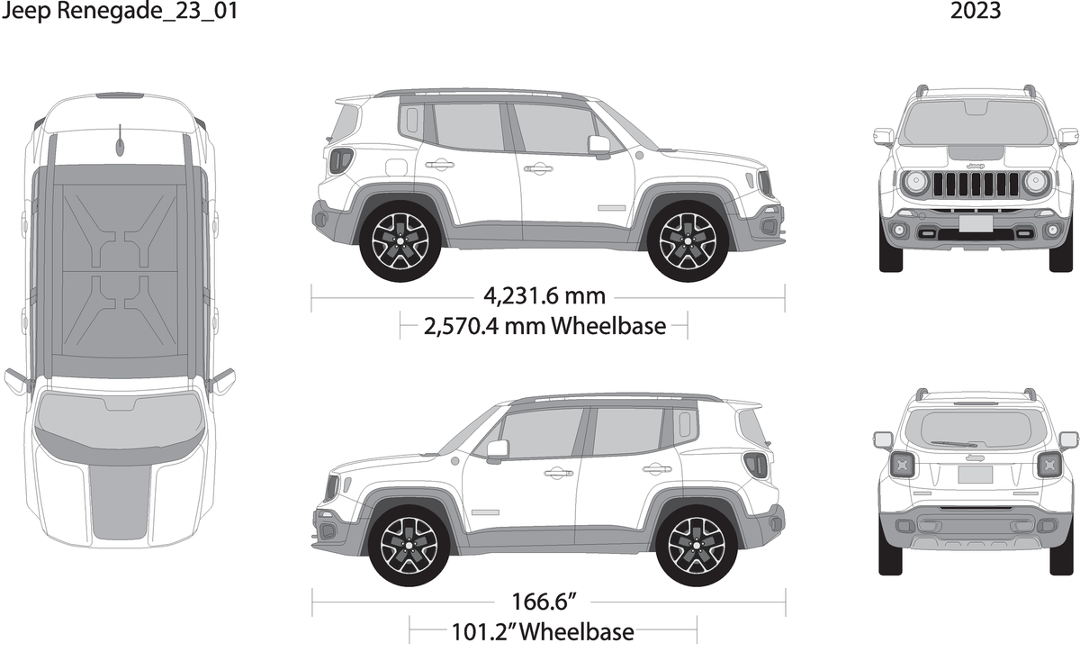 2023 Jeep Renegade V01 Vehicle Wrap Template