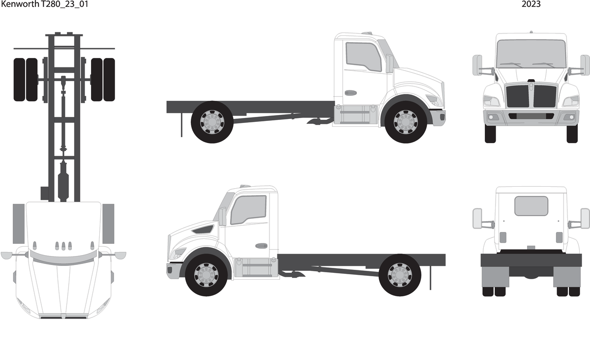 2023 Kenworth T280 V01 Vehicle Wrap Template
