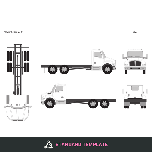 2023 Kenworth T380 vector wrap template, Design-Ready PDF - GravBase