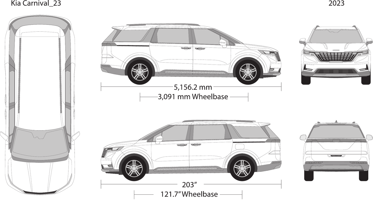 2023 Kia Carnival Vector Wrap Template - GravBase