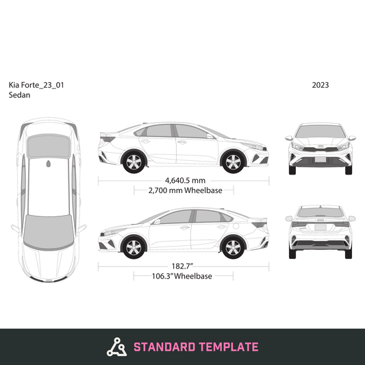 2023 Kia Forte vector wrap template, Design-Ready PDF - GravBase