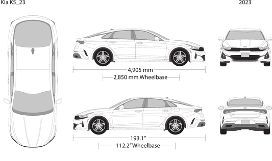 2023 Kia K5 vector wrap template, Design-Ready PDF - GravBase