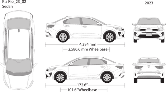 2023 Kia Rio vector wrap template, Design-Ready PDF - GravBase
