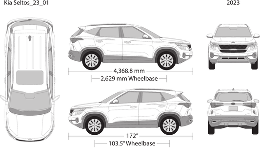 2023 Kia Seltos Vector Wrap Template - GravBase