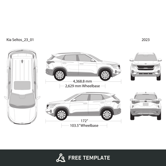 2023 Kia Seltos free vector vehicle wrap template - GravBase