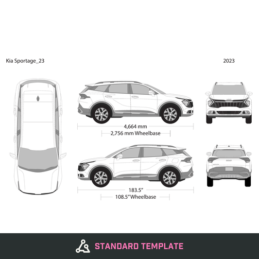 2023 Kia Sportage vector wrap template, Design-Ready PDF - GravBase