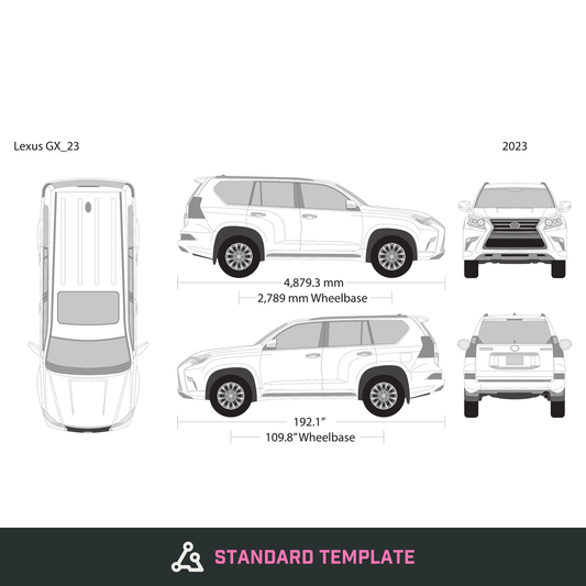 2023 Lexus GX vector wrap template, Design-Ready PDF - GravBase