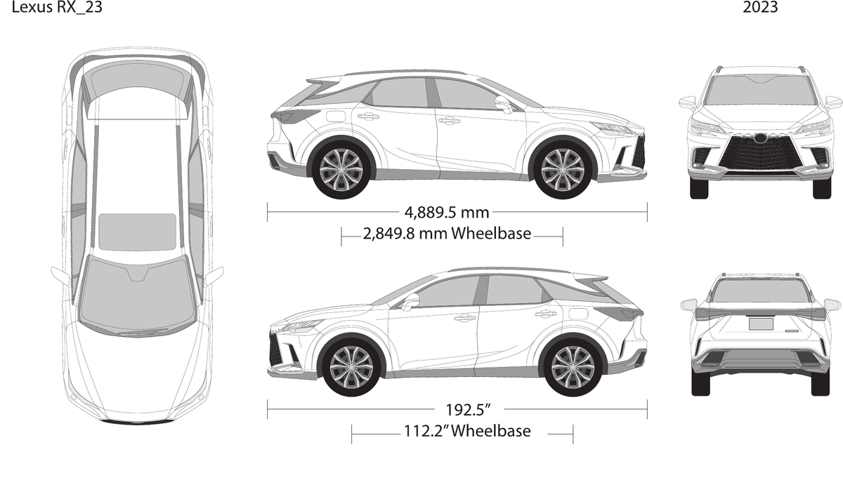 2023 Lexus RX vector wrap template, Design-Ready PDF - GravBase
