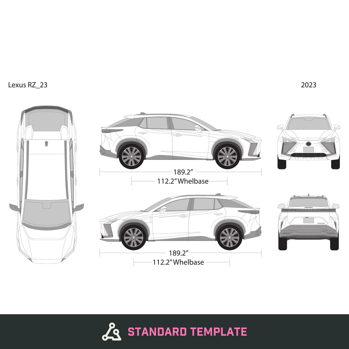 2023 Lexus RZ vector wrap template, Design-Ready PDF - GravBase