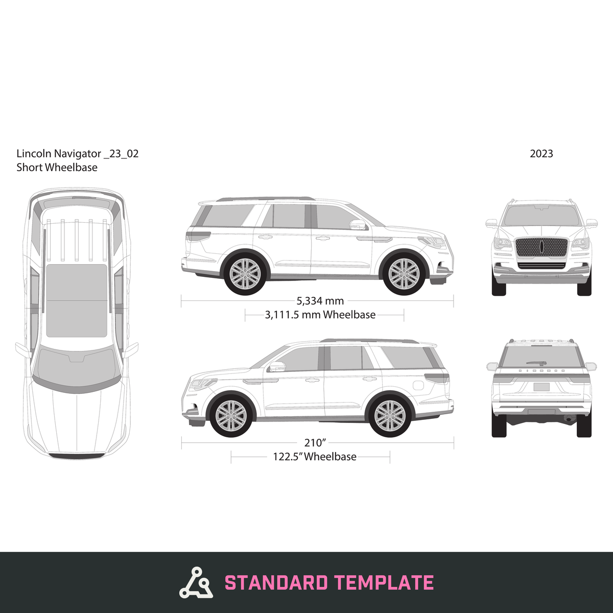 2023 Lincoln Navigator vector wrap template V02, Design-Ready PDF - GravBase