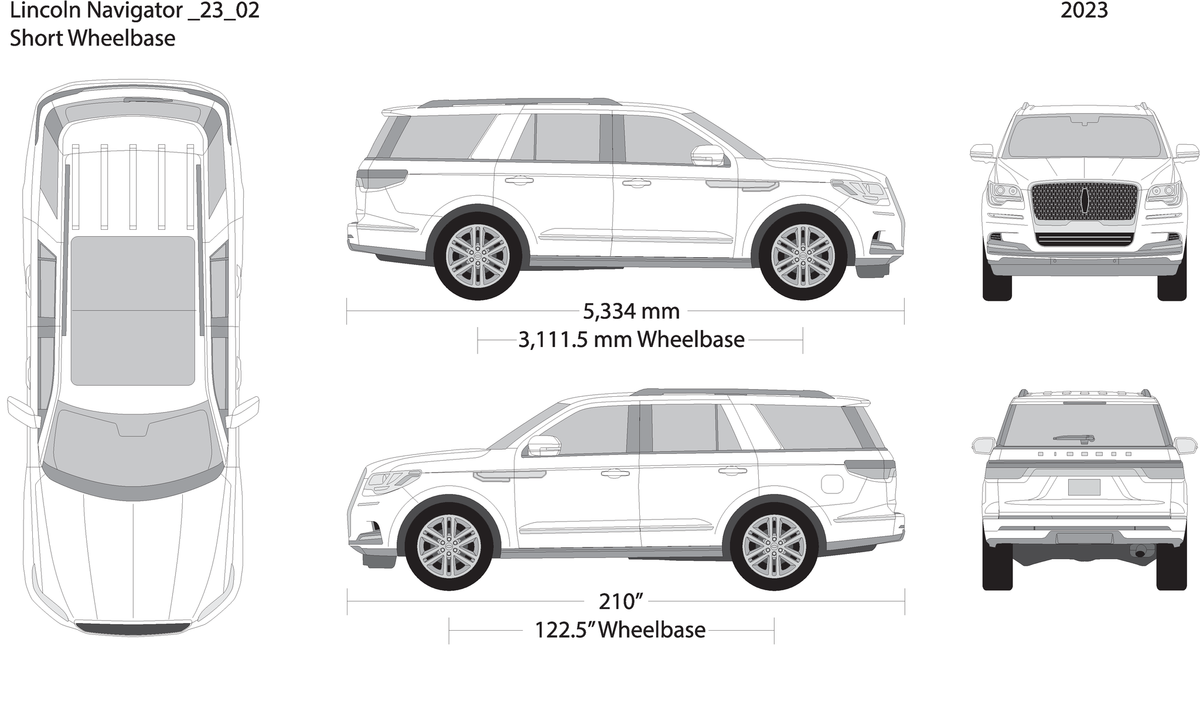 2023 Lincoln Navigator V02 Vehicle Wrap Template