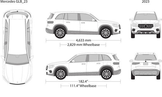 2023 Mercedes GLB vector wrap template, Design-Ready PDF - GravBase