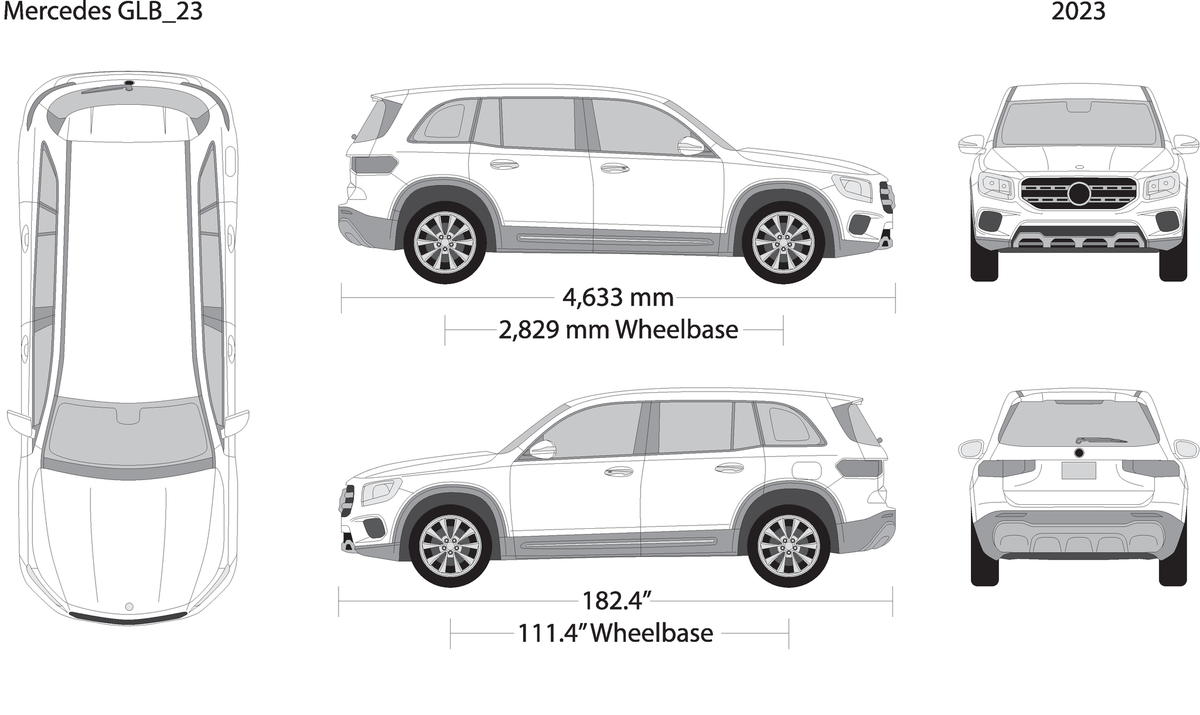 2023 Mercedes Glb V23 Vehicle Wrap Template