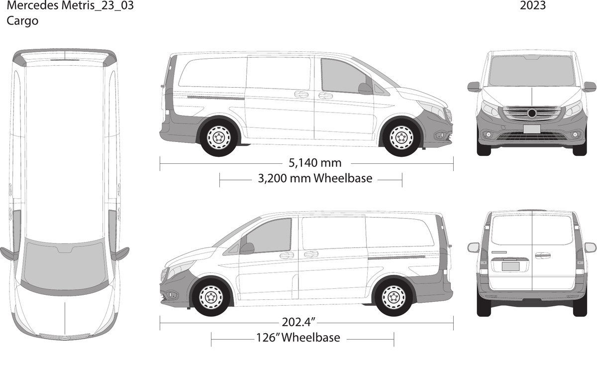 2023 Mercedes Metris vector wrap template V03, Design-Ready PDF - GravBase