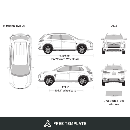 2023 Mitsubishi RVR free vector vehicle wrap template - GravBase