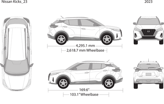 2023 Nissan Kicks Vector Wrap Template - GravBase