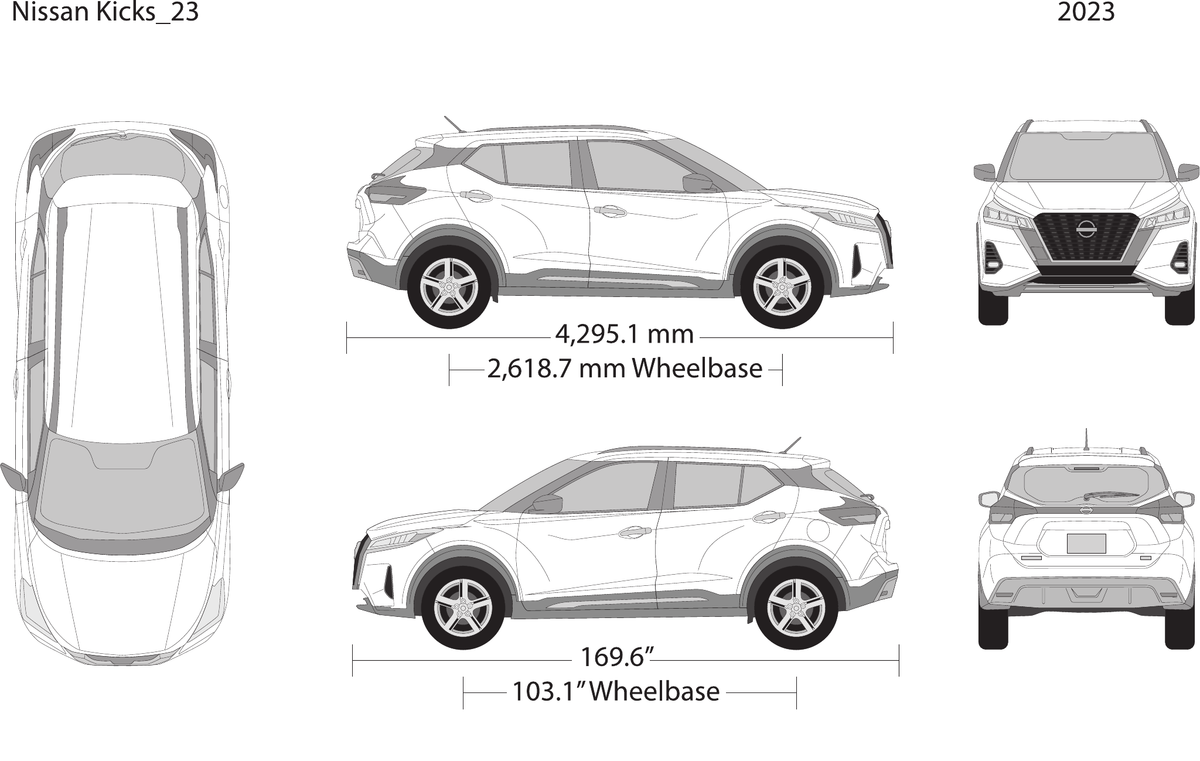 2023 Nissan Kicks vector wrap template, Design-Ready PDF - GravBase