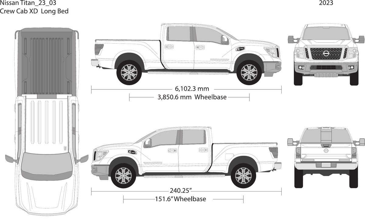 2023 Nissan Titan vector wrap template V03, Design-Ready PDF - GravBase