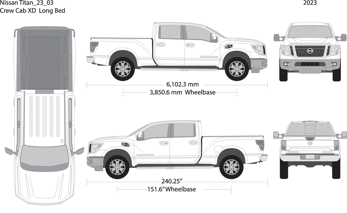 2023 Nissan Titan V03 Vehicle Wrap Template