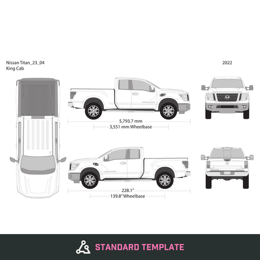 2023 Nissan Titan vector wrap template V04, Design-Ready PDF - GravBase