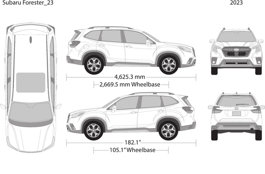 2023 Subaru Forester vector wrap template, Design-Ready PDF - GravBase